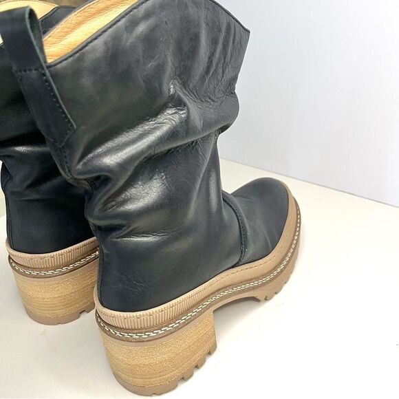 Free People Mel Leather Slouch Boot in Black  Size 7.5 NIB - Picture 11 of 15